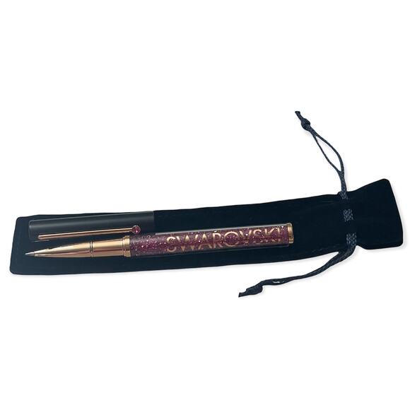 SWAROVSKI Rose Gold Crystalline Gloss Ballpoint Pen Pink Black - Picture 6 of 6